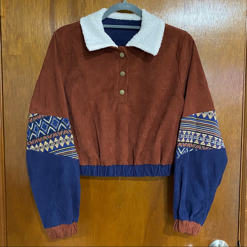 Shein Aztec Faux Fur Jacket